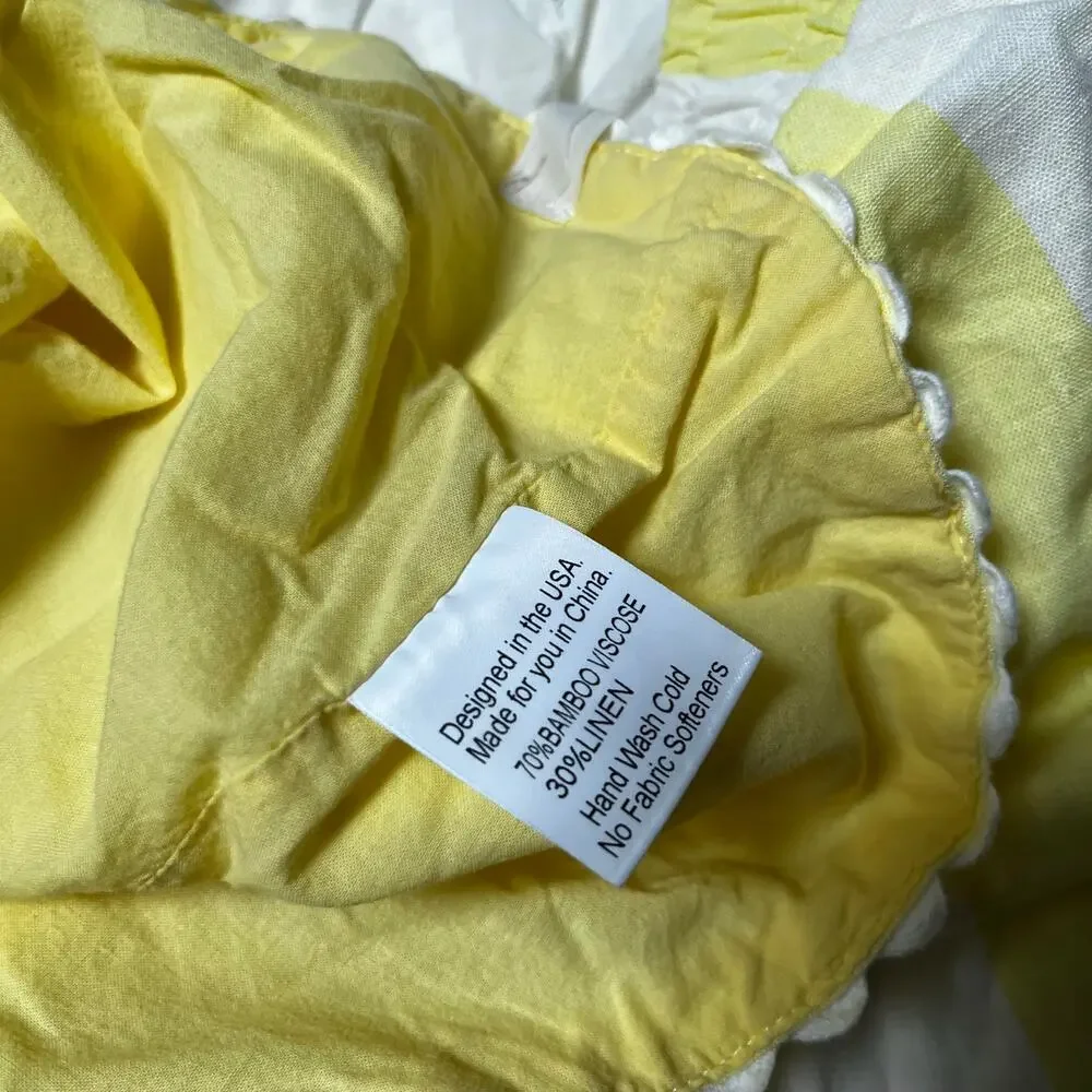 Love & Grow Lemon Stripe Bamboo Linen Pant Set Size 8